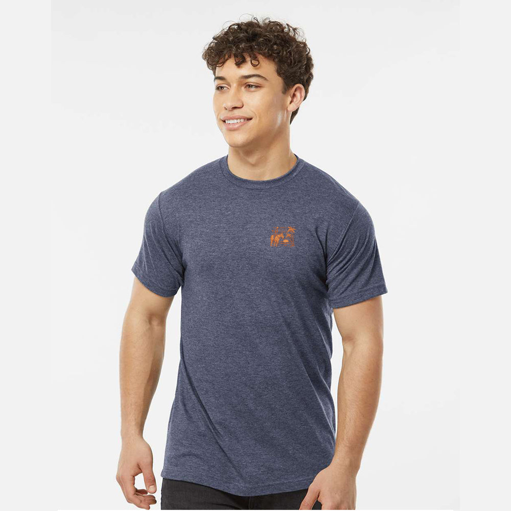 Surfing Cowboy Unisex Tee - Heather Denim